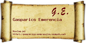 Gasparics Emerencia névjegykártya